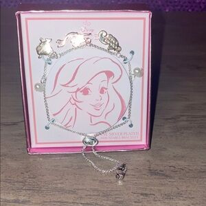Disney Ariel Charm Bracelet Silver Adjustable NWT Little Mermaid